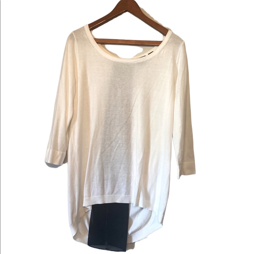 Women’s Tribal White Zippered Back Sweater